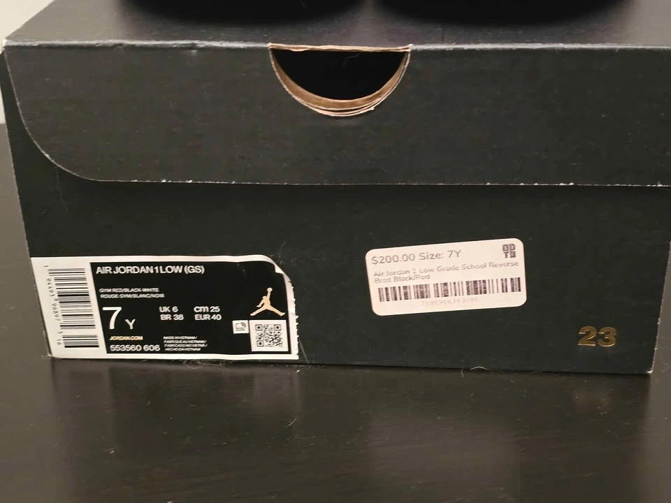 Air Jordan 1 Low (GS) Gym Red/Black-White - photo 3