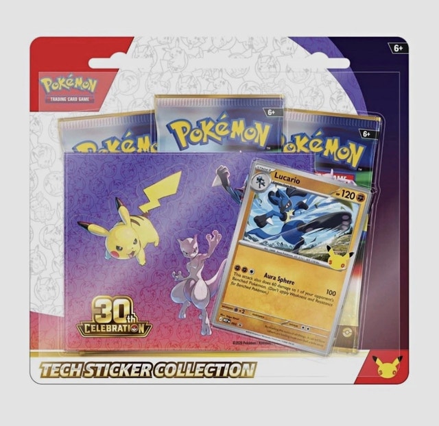 NEW 30th Celebration Tech Sticker Collection (3 Packs) Pokemon