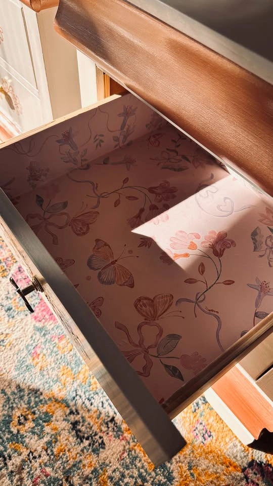 Rose Gold & Victorian Lace Child's MCM Nightstands - Pair - photo 4