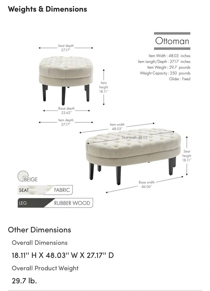 Brand New Ottoman from Wayfair, just out of the box - photo 2
