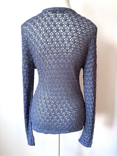 Vintage Y2K Crochet Cardigan Sweater Long Sleeve - L - photo 2