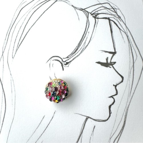 Vintage 80's Blanca Signed Multi Jewel Rhinestone Earrings - photo 2