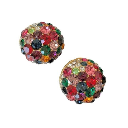 Vintage 80's Blanca Signed Multi Jewel Rhinestone Earrings - photo 3
