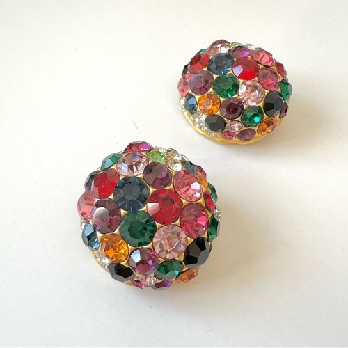Vintage 80's Blanca Signed Multi Jewel Rhinestone Earrings - photo 5
