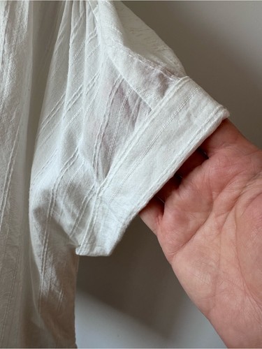 Andreé by Unit 100% Cotton White Cap Sleeve Henley Shirt 3X - photo 2