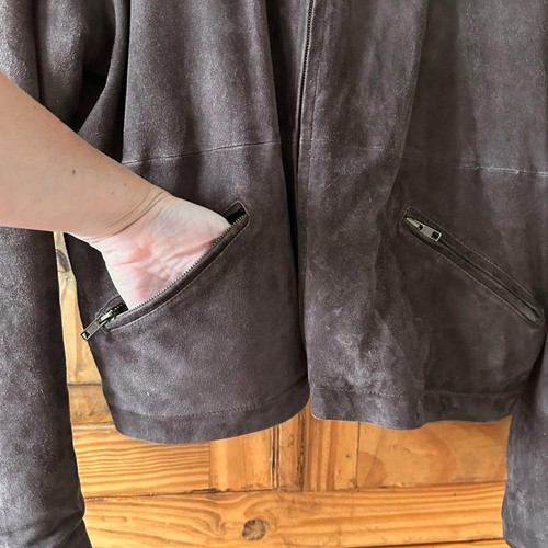 Vintage 90's Men's Club Monaco Suede Jacket Chocolate Brown - photo 4