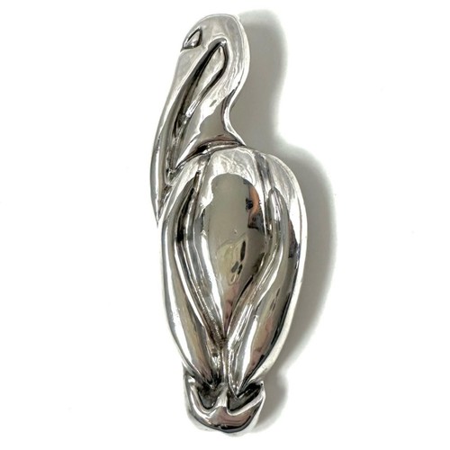Vintage 80s Sterling Silver 925 Pelican Stork Brooch
