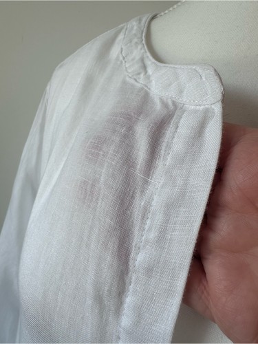 Sigrid Olsen 100% Linen White Button-Up Shirt w/ Pockets - 1X - photo 2