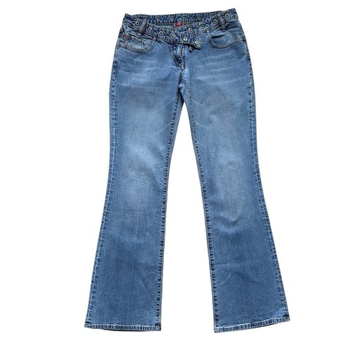 Vintage 90s Y2K Parasuco Jeans Light Blue Flare Size 32
