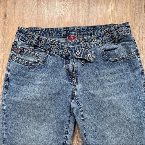 Vintage 90s Y2K Parasuco Jeans Light Blue Flare Size 32 - photo 3