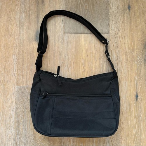 Vintage 2000's Y2K Black Shoulder Bag Multiple Compartments