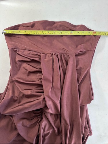NWT Strapless Ruched Midi Dress Chocolate Brown - Size L - photo 4