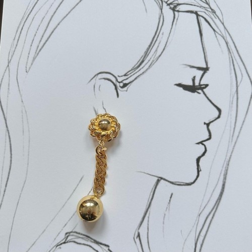 Vintage Ben-Amun Signed Gold Chain Long Dangle Clip-On Earrings - photo 2