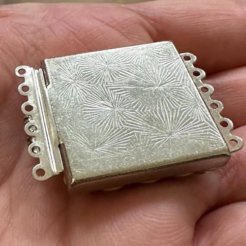 1pc Vintage Art Deco Crystal and Silvertone Clasp - 35x25mm - photo 2