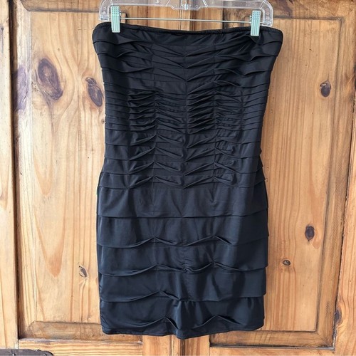 Paradise Black Strapless Bodycon Tube Dress - Size Large - photo 2