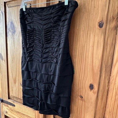 Paradise Black Strapless Bodycon Tube Dress - Size Large - photo 3