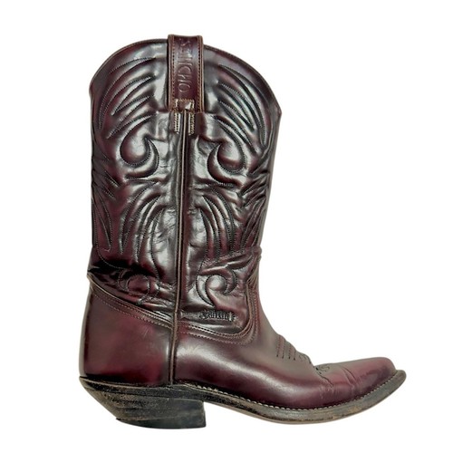 Vintage 80's Sancho Leather Cowboy Boots - Oxblood (37 EU) - photo 4