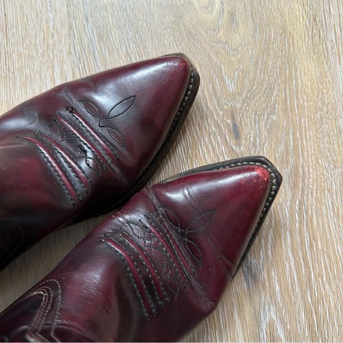 Vintage 80's Sancho Leather Cowboy Boots - Oxblood (37 EU) - photo 5