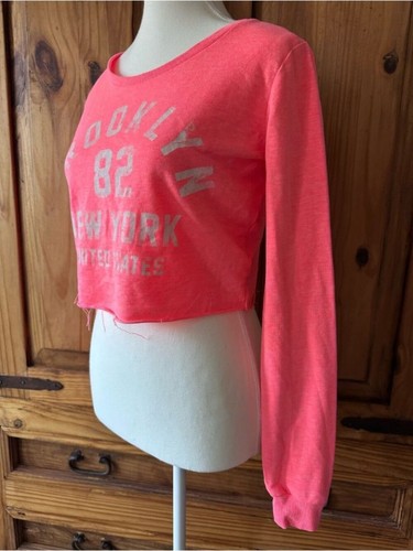 Vintage 90's Streetwear Society Neon Pink Cropped Sweatshirt - photo 5