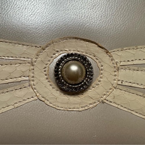 Vintage 80's Pearl Cream Clutch Envelope Purse Formal Bridal - photo 3