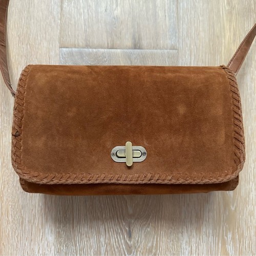 Reversible Vegan Leather Cognac Embossed Crossbody Bag - photo 3
