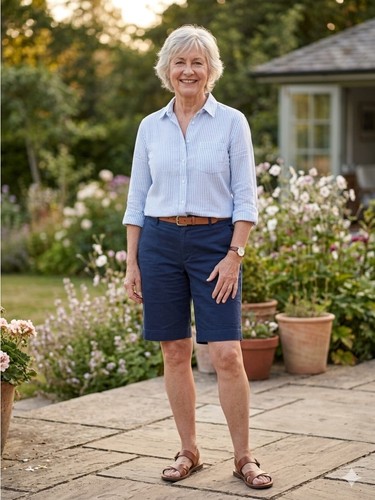 Lauren by Ralph Lauren Navy Blue Bermuda Shorts - Size 12P