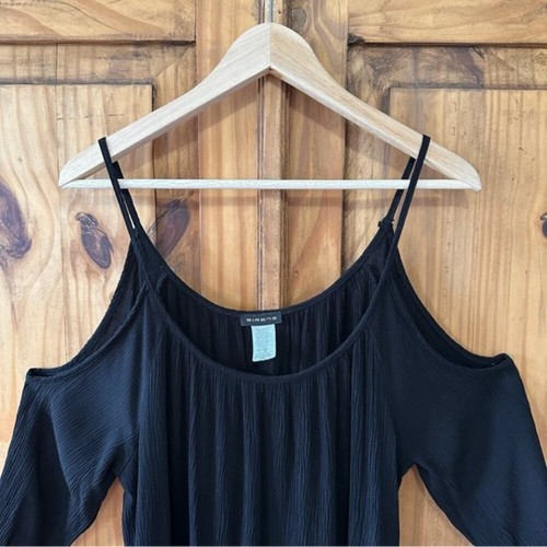 Sirens Black Cold Shoulder Tunic Mini Dress - Medium - photo 3