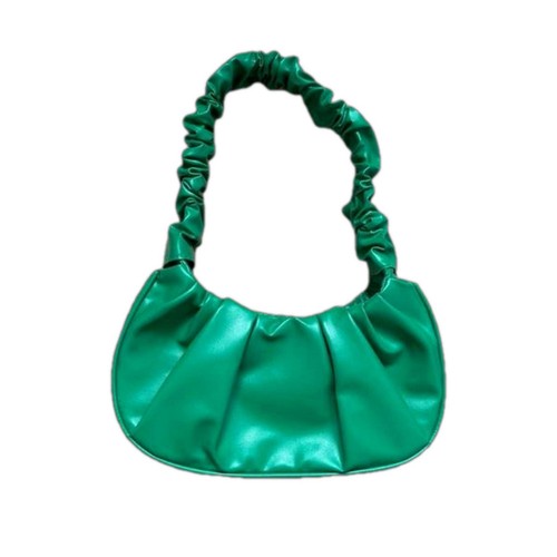 Vintage Y2K Green Ruched Mini Bag Pleated Shoulder Purse