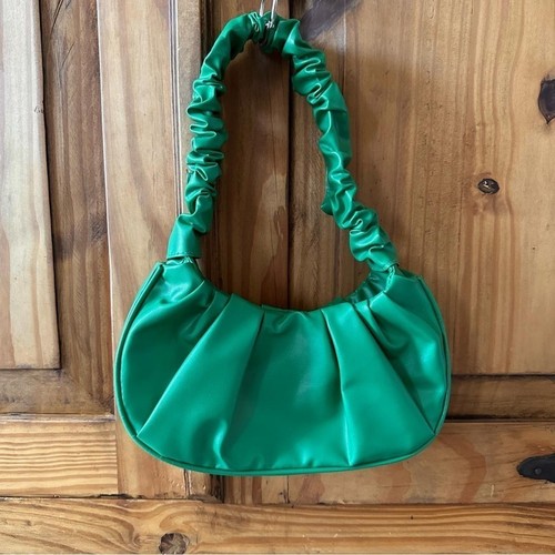 Vintage Y2K Green Ruched Mini Bag Pleated Shoulder Purse - photo 2