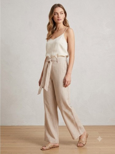 NWT Linen Blend Pants Boho Coastal Cottagecore - Size M