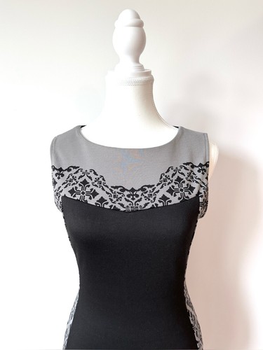 H&M Sleeveless Bodycon Dress Black and Grey - Small - photo 2