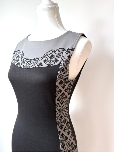 H&M Sleeveless Bodycon Dress Black and Grey - Small - photo 3