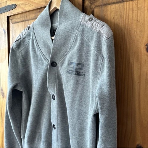 Vintage Y2K Urban Behavior Men's Gray Knit Cardigan Sweater - La - photo 5