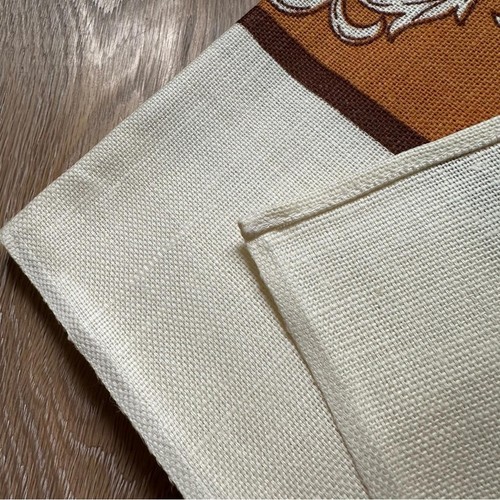 NOS Vintage Heritage Cotton Linen Tablecloth Cream Brown 51x68 - photo 2