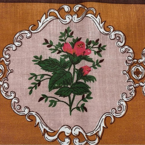 NOS Vintage Heritage Cotton Linen Tablecloth Cream Brown 51x68 - photo 4