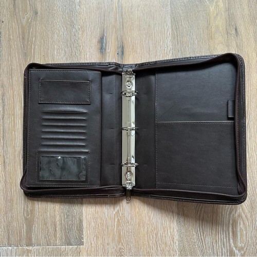 Vintage 90's Planner Case 3 Ring Bound Chocolate Brown
