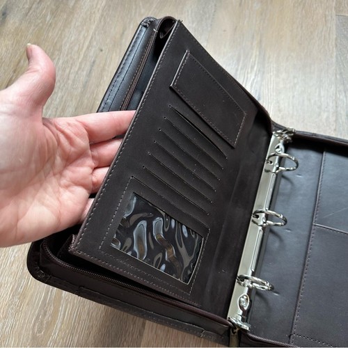 Vintage 90's Planner Case 3 Ring Bound Chocolate Brown - photo 5