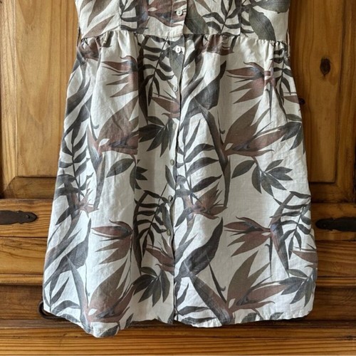 Laura Bianchi 100% Linen Neutral Florals Sleeveless Dress - M - photo 5