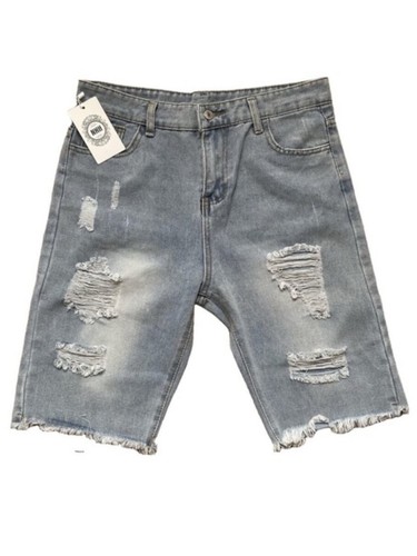 NWT Distressed Denim Jorts High Rise Bermuda Shorts - XL
