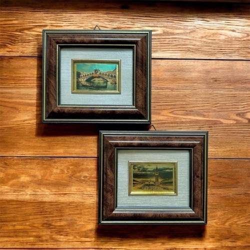 Vintage 80s Set of 2 Mini Frames Venice Landmarks - photo 2