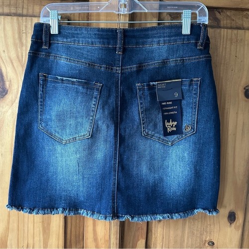 NWT Indigo Rein Dark Blue Denim Mini Skirt Coastal Cowgirl - photo 3