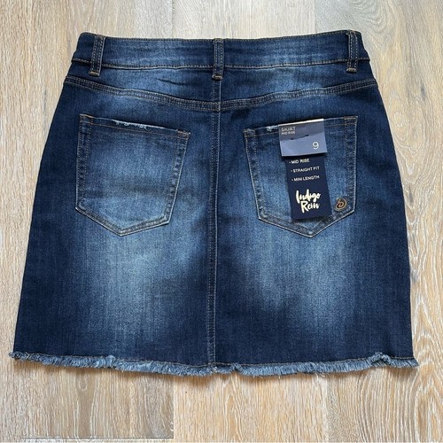 NWT Indigo Rein Dark Blue Denim Mini Skirt Coastal Cowgirl - photo 5