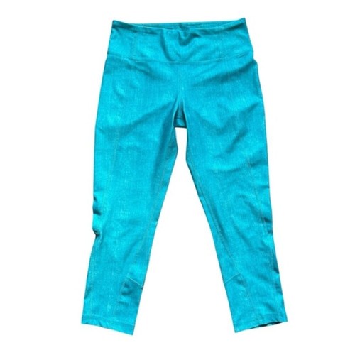90 Degree By Reflex Aqua Blue Crop Yoga Leggings - XS