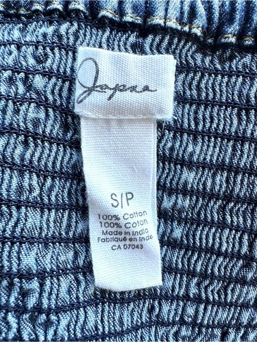 Japna Blue Denim Sweetheart Mini Dress Faux Button Retro S - photo 2