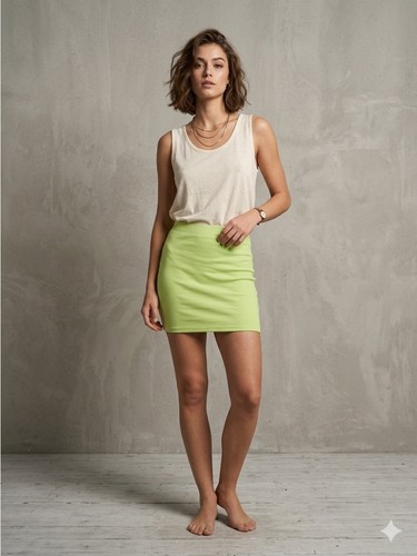 Divided H&M Women’s Neon Yellow Mini Skirt Retro - Size 4