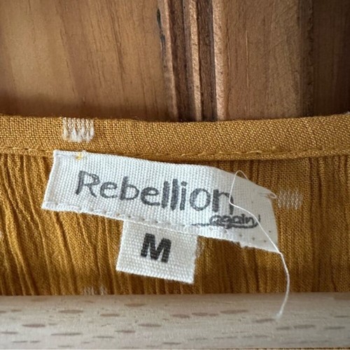Rebellion Mustard Boho Chic Peasant Top Blouse - Medium - photo 4