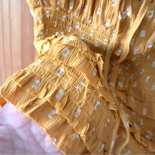 Rebellion Mustard Boho Chic Peasant Top Blouse - Medium - photo 5