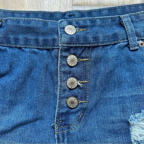 Distressed Denim High Waisted Cutoff Jean Shorts - XL - photo 3
