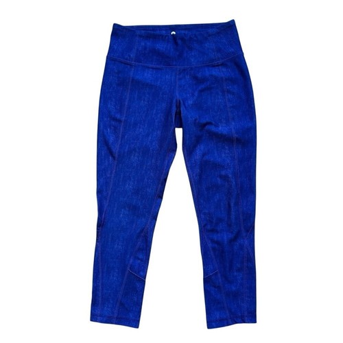 90 Degree By Reflex Indigo Blue Crop Yoga Leggings - XS