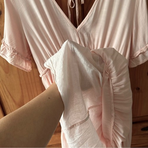 Pink Boho Tiered Peasant Dress Festival Coastal Cowgirl Sundress - photo 4